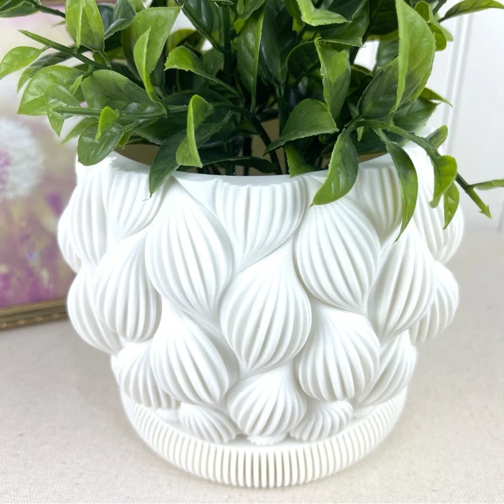 Bold Textured Planter, Ripple Planter Pot, Indoor Flower Pot, Modern Succulents